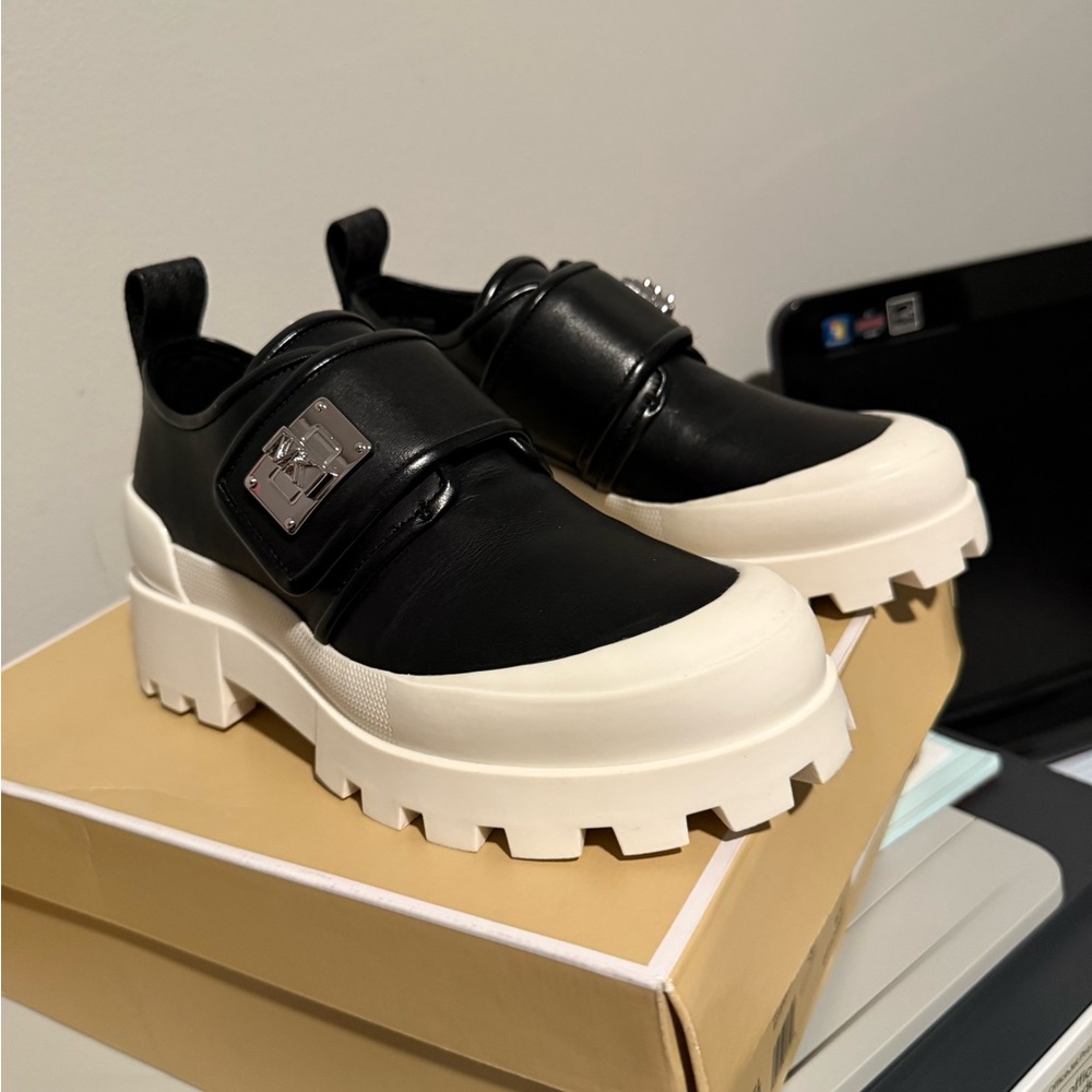 Michael Kors Black and White Loafers - Picture 2 of 9